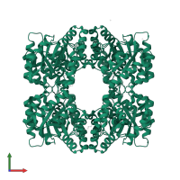 4-hydroxy-tetrahydrodipicolinate synthase in PDB entry 7ku6, assembly 1, front view.