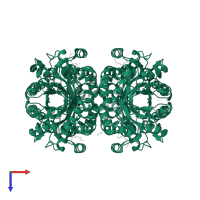 4-hydroxy-tetrahydrodipicolinate synthase in PDB entry 7ku6, assembly 1, top view.