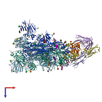 PDB entry 7l02 coloured by chain, top view.