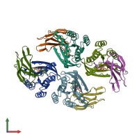 PDB entry 7l0f coloured by chain, front view.