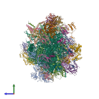 PDB entry 7l20 coloured by chain, side view.