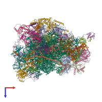 PDB entry 7l20 coloured by chain, top view.