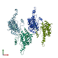 PDB entry 7l24 coloured by chain, front view.