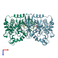 PDB entry 7l25 coloured by chain, top view.