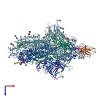 PDB entry 7l2d coloured by chain, top view.