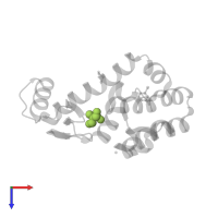 2-AMINO-2-HYDROXYMETHYL-PROPANE-1,3-DIOL in PDB entry 7l3e, assembly 1, top view.