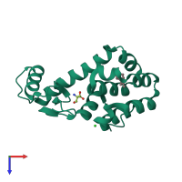 PDB entry 7l3i coloured by chain, top view.