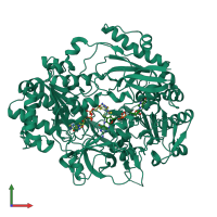 PDB entry 7l5s coloured by chain, front view.