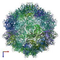 PDB entry 7l6f coloured by chain, top view.