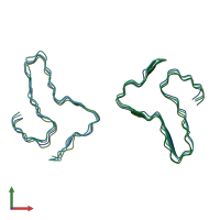 PDB entry 7l7h coloured by chain, front view.