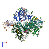 PDB entry 7l8g coloured by chain, top view.