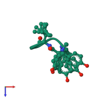 PDB entry 7l96 coloured by chain, ensemble of 5 models, top view.