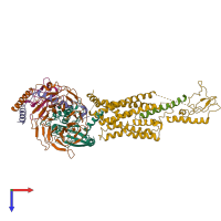 PDB entry 7lll coloured by chain, top view.