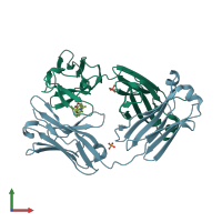 PDB entry 7lmq coloured by chain, front view.