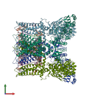 PDB entry 7lp9 coloured by chain, front view.