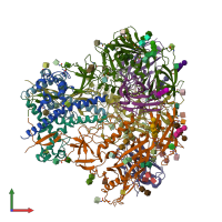 PDB entry 7lpn coloured by chain, front view.