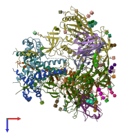 PDB entry 7lpn coloured by chain, top view.