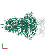 Spike glycoprotein in PDB entry 7ls9, assembly 1, front view.