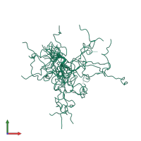 PDB entry 7lt7 coloured by chain, ensemble of 20 models, front view.