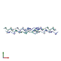 PDB entry 7lxq coloured by chain, front view.