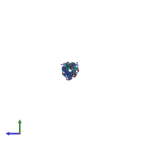 PDB entry 7lxq coloured by chain, side view.