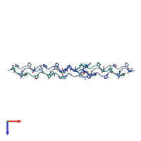 PDB entry 7lxq coloured by chain, top view.