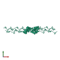 Collagen mimetic peptide in PDB entry 7lxq, assembly 1, front view.