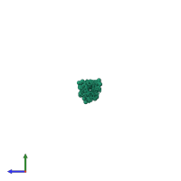 Collagen mimetic peptide in PDB entry 7lxq, assembly 1, side view.