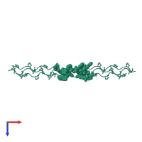 Collagen mimetic peptide in PDB entry 7lxq, assembly 1, top view.