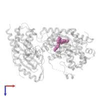 N-{[(2R)-2,3-dihydroxypropyl]oxy}-3,4-difluoro-2-[(2-fluoro-4-iodophenyl)amino]benzamide in PDB entry 7m0x, assembly 1, top view.