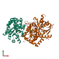 PDB entry 7m3s coloured by chain, front view.