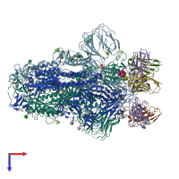 PDB entry 7m6e coloured by chain, top view.