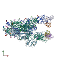 PDB entry 7m6f coloured by chain, front view.