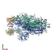 PDB entry 7m6g coloured by chain, front view.