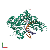 PDB entry 7m7y coloured by chain, front view.