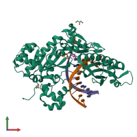 PDB entry 7m8a coloured by chain, front view.