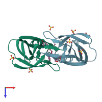 PDB entry 7m9z coloured by chain, top view.