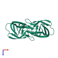 Protease in PDB entry 7maa, assembly 1, top view.