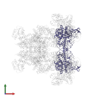 Glutamate synthase (NADPH) small chain in PDB entry 7mfm, assembly 1, front view.