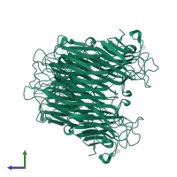 Concanavalin-A, 2nd part in PDB entry 7mgb, assembly 1, side view.