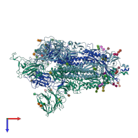 PDB entry 7mjg coloured by chain, top view.