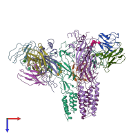 PDB entry 7mlv coloured by chain, top view.