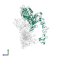 Receptor tyrosine-protein kinase erbB-3 in PDB entry 7mn8, assembly 1, side view.