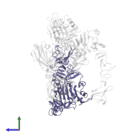 Maltose/maltodextrin-binding periplasmic protein in PDB entry 7mn8, assembly 1, side view.