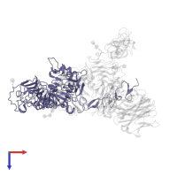 Maltose/maltodextrin-binding periplasmic protein in PDB entry 7mn8, assembly 1, top view.