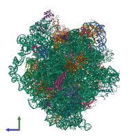 PDB entry 7msz coloured by chain, side view.