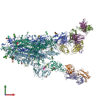 PDB entry 7mw4 coloured by chain, front view.