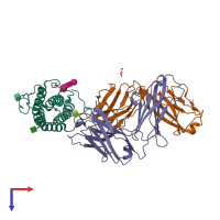 PDB entry 7n0a coloured by chain, top view.