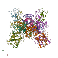 PDB entry 7n0d coloured by chain, front view.
