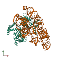 PDB entry 7n3o coloured by chain, front view.